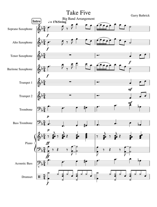 Take Five Big Band Arrangement