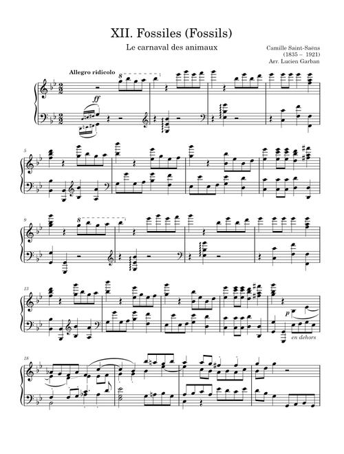 XII. Fossiles (Fossils) – Camille Saint-Saëns (Arr. Lucien Garban)