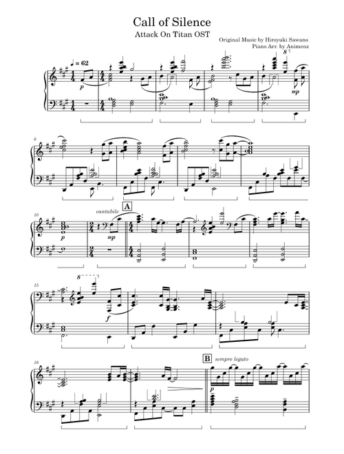 Call of Silence (Animenz arr.) – Attack On Titan, Hiroyuki Sawano