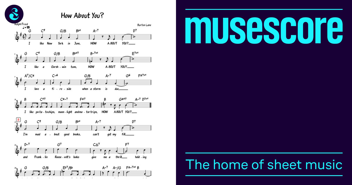 How About You? (Lead sheet with lyrics ) Sheet Music with Chords
