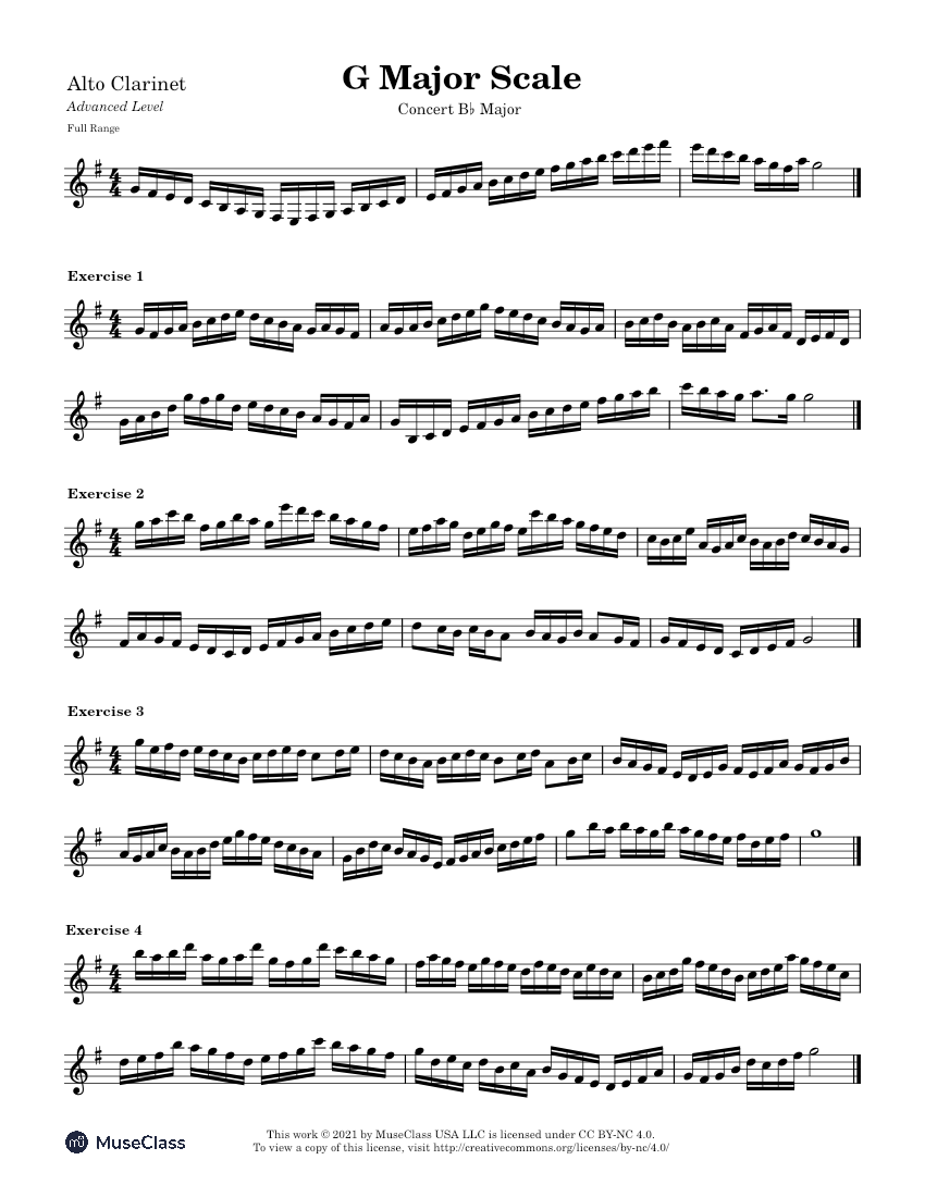 Concert Bb Major Scale ExercisesAdvanced for Alto Sheet music