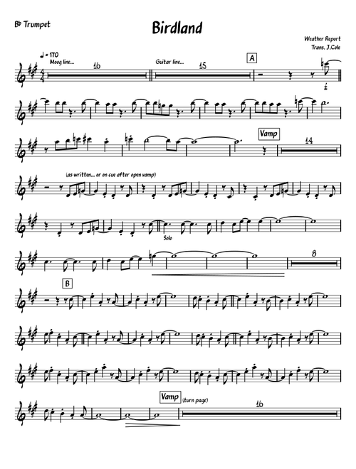 Birdland (Arr. Jonathan Cole) - Manhattan Transfer (Cover Band)