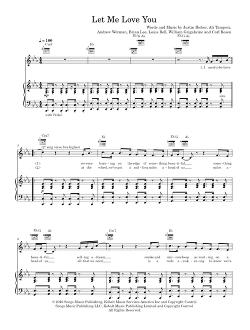 Let Me Love You - DJ Snake ft Justin Bieber (Piano-Voice)