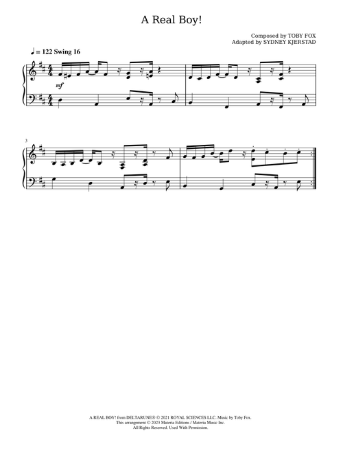 A Real Boy! (DELTARUNE Chapter 2 Piano Score) - Toby Fox