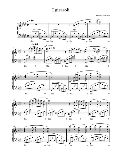 Sunflower – Henry Mancini I girasoli
