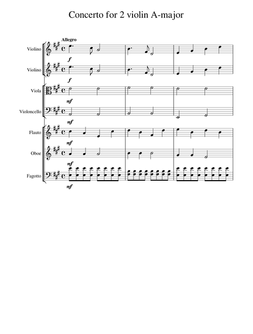 Concerto for 2 violin A-major