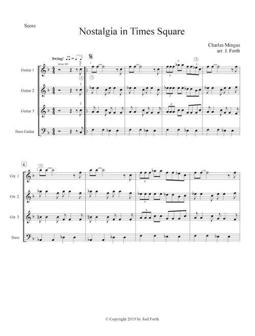 Nostalgia In Times Square (Arr. Joel Forth) - Charles Mingus (Small Ensemble)