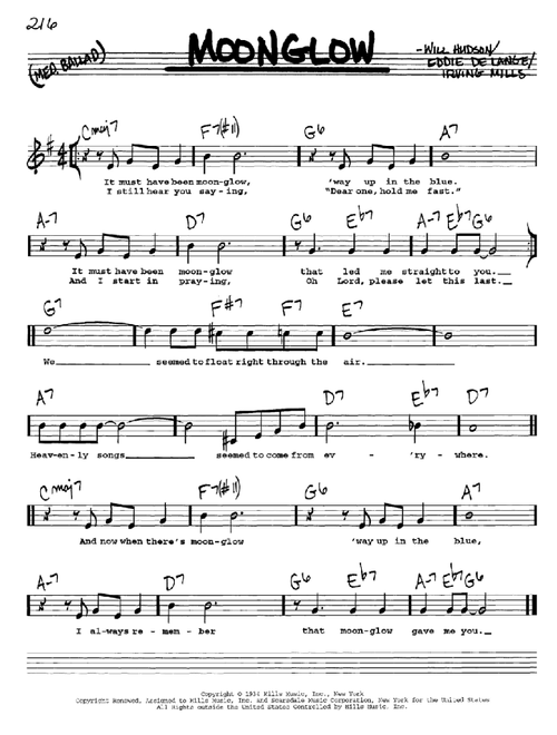 Moonglow - Irving Mills (Real Book - Melody-Chords-Lyrics)