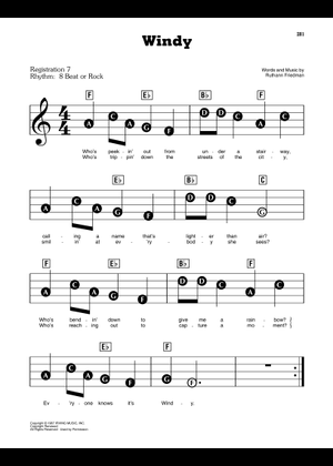 Play Official version of Windy Sheet Music by The Association for ...