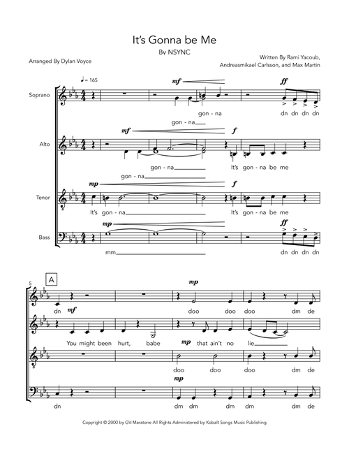 It's Gonna Be Me (Arr. Dylan Voyce) - N Sync (Choral, SATB divisi)