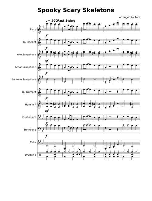Spooky Scary Skeletons (Pep Band Arrangement)