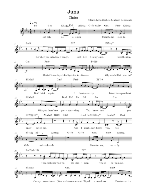 Juna – Clairo (Leadsheet)