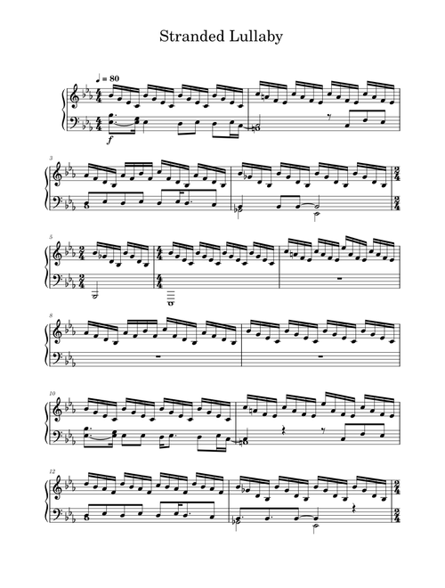 Stranded lullaby – Miracle Musical (ミラクルミュージカル) Solo Piano