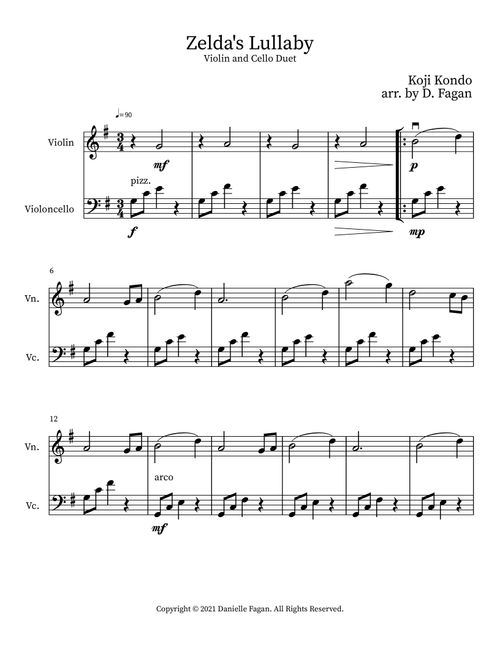 Zelda's Lullaby - Koji Kondo (Instrumental Duet)