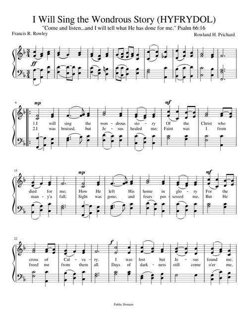 I Will Sing the Wondrous Story