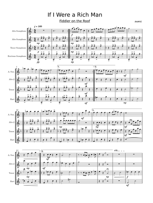 If I Were A Rich Man (from Fiddler On The Roof) – Sheldon Harnick And Jerry Bock If I were a Rich Man