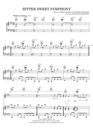 Play Official version of Bitter sweet symphony Sheet Music by The Verve ...