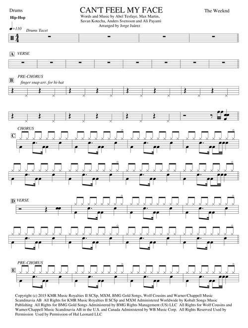 Can't Feel My Face (Arr. Jorge Juárez) - The Weeknd (Small Ensemble)