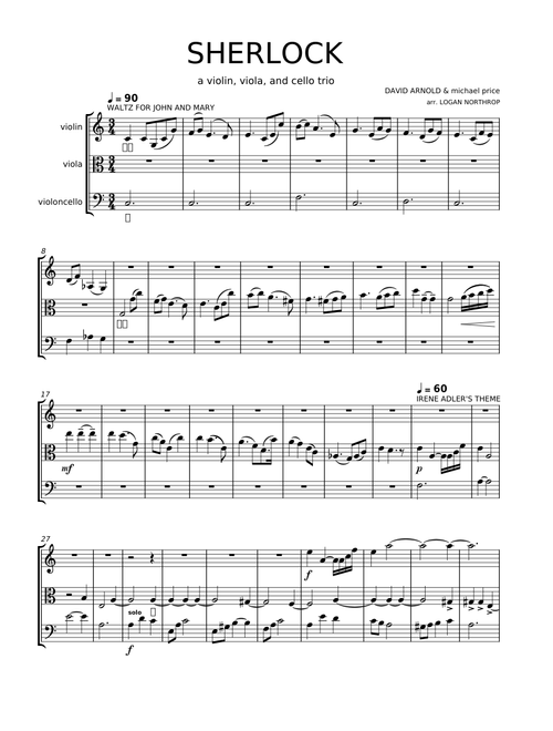 Sherlock bbc theme – Misc Television Sherlock String Trio