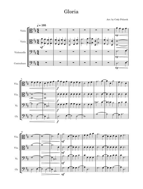 Gloria, in excelsis Deo – Misc Traditional The Gloria (Chamber Arrangement) - Cody Polasek