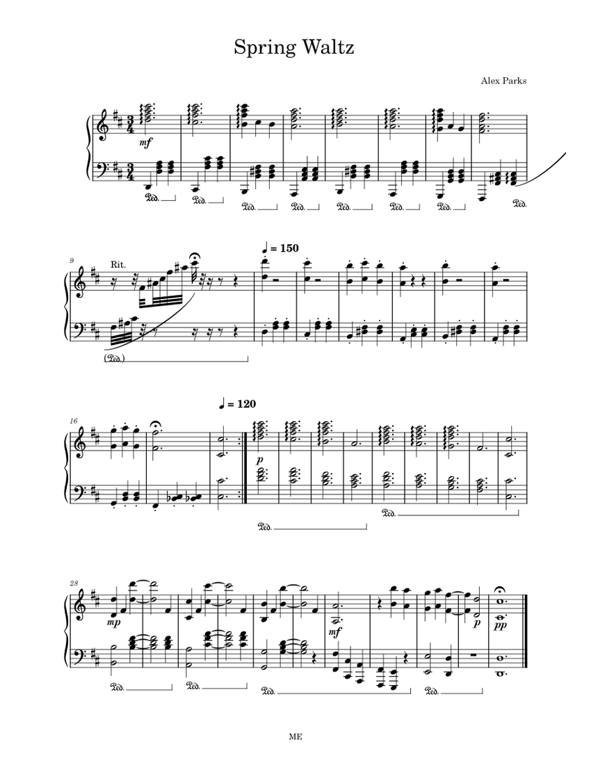 Waltz in D Major Sheet music for Piano (Solo) | Musescore.com