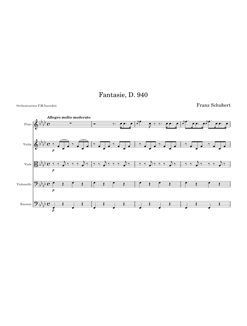 Schubert Fantasie D 940 Quintet