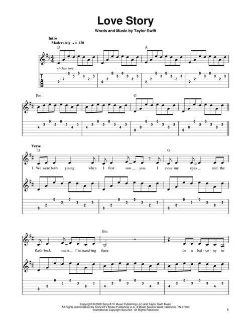 Love Story - Taylor Swift (Easy Guitar with TAB)