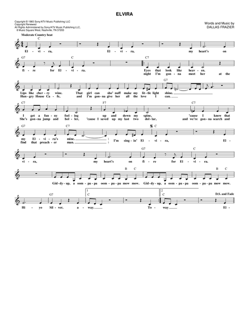 Elvira - Oak Ridge Boys (Lead Sheet - Fake Book)