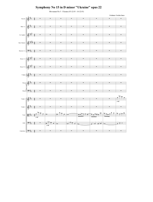 Symphony No 15 in D minor "Ukraine" Opus 22 - 5th Movement (5 of 5) - Score Only - Grahame Gordon Innes (Full Orchestra)