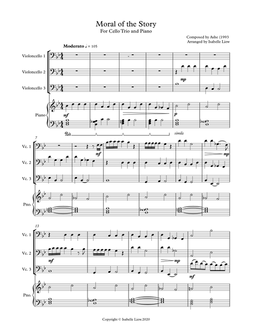 Moral Of The Story (Arr. Isabelle Liew) - Ashe (Small Ensemble)