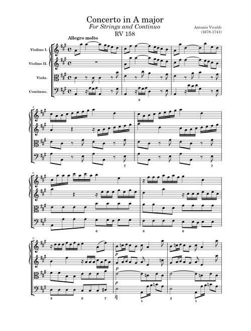 Concerto for Strings in A major, RV 158 – Antonio Vivaldi