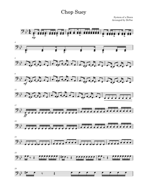 Chop suey – System of a Down Chop Suey by System of a Down (cello)