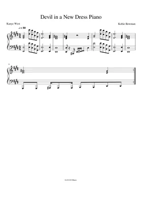 Free Devil In A New Dress by Ye (Kanye West) sheet music | Download PDF or print on MuseScore.com Free Devil In A New Dress by Ye (Kanye West) sheet music | Download PDF or print on MuseScore.com