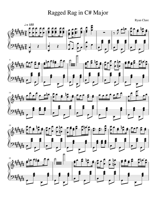 Ragged Rag in C# Major - Ryan Clare