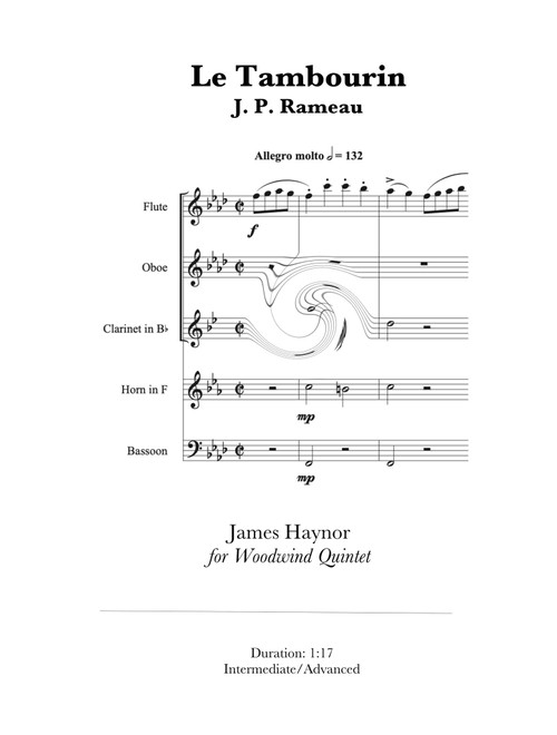 Le Tambourin for Woodwind Quintet (Arr. James Haynor) - J. P. Rameau (Woodwind Ensemble)