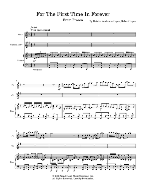 For The First Time In Forever (Arr. George Lin) - Kristen Bell Idina Menzel (Instrumental Duet and Piano)
