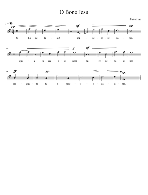 O Bone Jesu, Palestrina (bass)