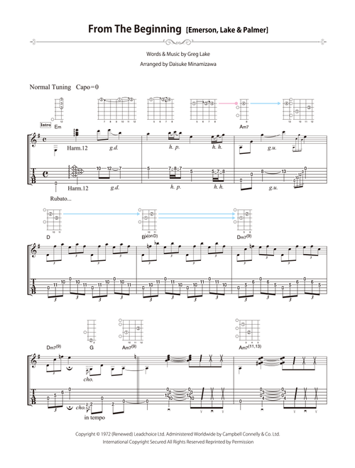 From The Beginning (Arr. Daisuke Minamizawa) - Emerson, Lake & Palmer (Solo Guitar)