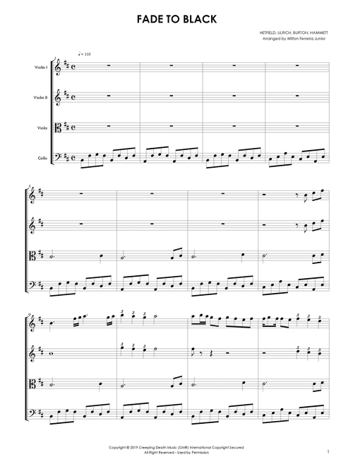 Fade To Black (Arr. Milton Ferreira Junior) - Metallica (String Quartet)