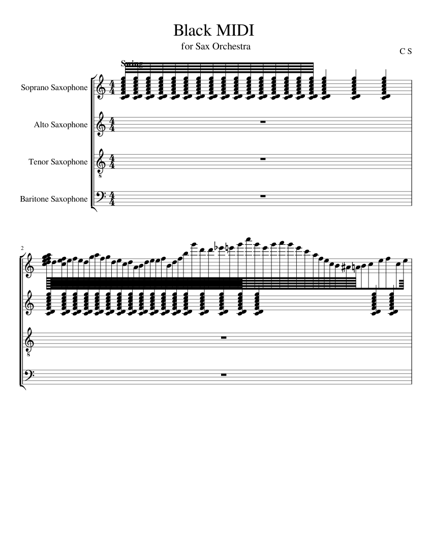 Midi Module Sax Black MIDI Sheet Music for Saxophone alto, Saxophone tenor, Saxophone ...