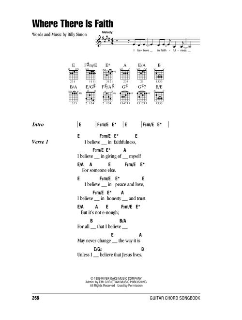 Where There Is Faith - 4Him (Guitar Chords-Lyrics)