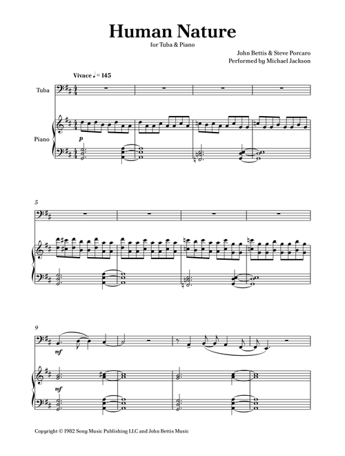 Human Nature (Arr. Caio Costa) - Michael Jackson (Tuba and Piano)