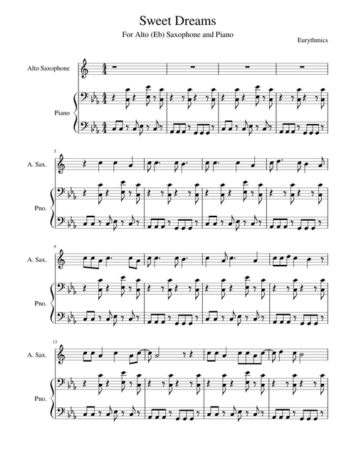 Sweet Dreams for Alto Saxophone