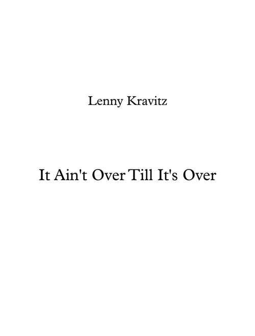 It Ain't Over 'til It's Over (Arr. Dejan Teodosievski) - Lenny Kravitz (String Quartet)