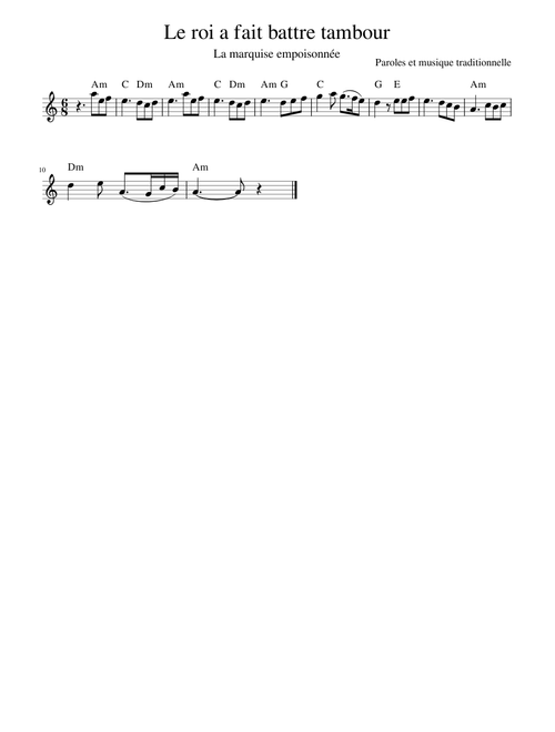 Traditional music - Le roi a fait battre tambour