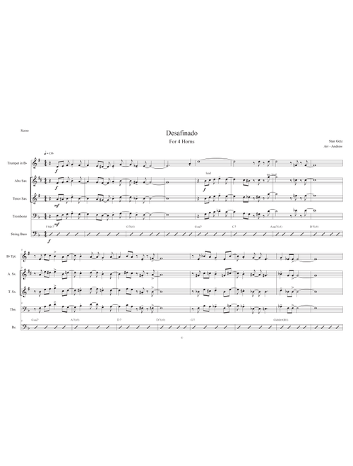 Desafinado (Arr. Arr. Andrew Sheldon) - Desafios (Large Ensemble)