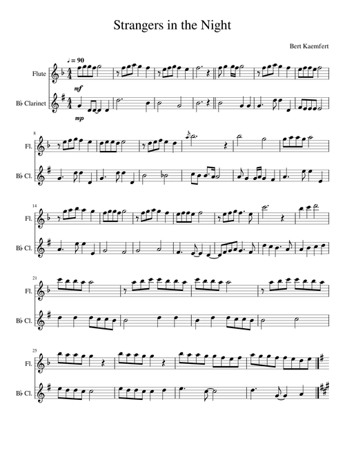 Strangers in the Night for Flute & Clarinet
