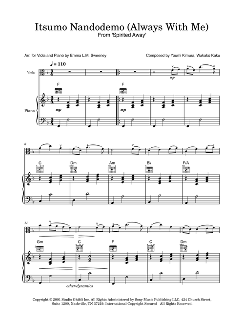 Itsumo Nandodemo (Always With Me) (Arr. Emma L.M. Sweeney) - Youmi Kimura (Viola and Piano)