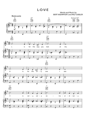 LOVE - Bert Kaempfert Sheet Music with Chords for Piano