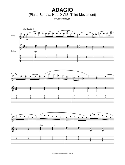 Adagio (Piano Sonata, Hob. XVI:6, Third Movement) (Arr. Mark Phillips) - Joseph Haydn (Instrumental Duet)